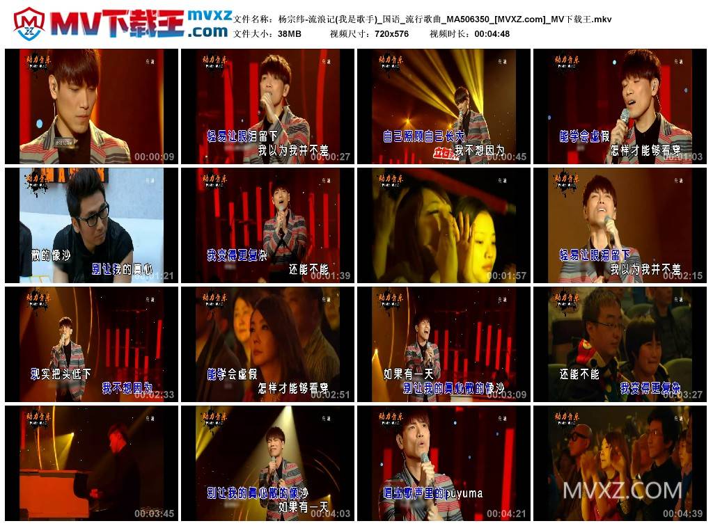 杨宗纬-流浪记(我是歌手)_国语_流行歌曲_MA506350